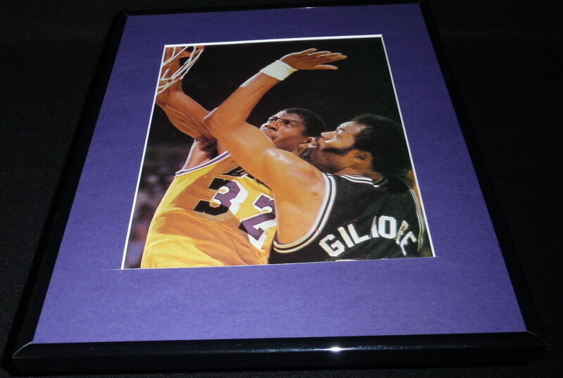 Magic Johnson Framed 11x14 Photo Display LA Lakers vs Artis Gilmore