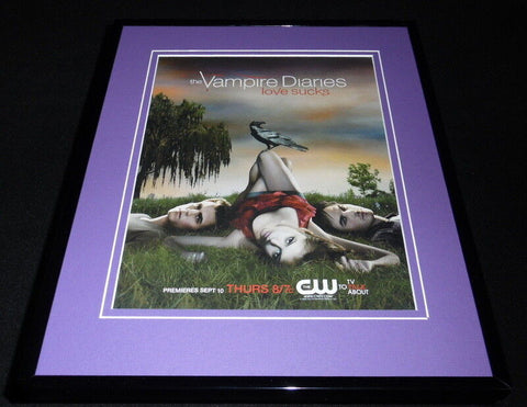 Vampire Diaries 2009 Premiere Framed 11x14 ORIGINAL Advertisement CW