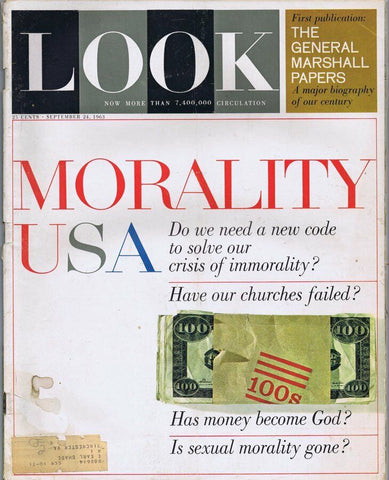 ORIGINAL Vintage Look Magazine September 24 1963 Morality USA