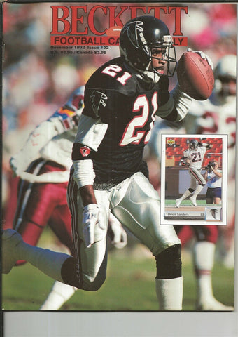 ORIGINAL Vintage Nov 1992 Beckett Football Card Magazine Deion Sanders W Moon