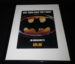 Batman 1989 Framed 11x14 ORIGINAL Advertisement Michael Keaton Jack Nicholson