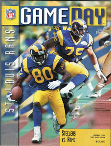 Nov 3 1996 St Louis vs Pittsburgh Steelers Program Jerome Bettis 129 Yds 2 TD