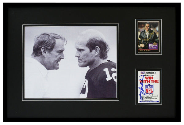 Chuck Noll & Terry Bradshaw Dual Signed 12x18 Framed Photo Display Steelers 