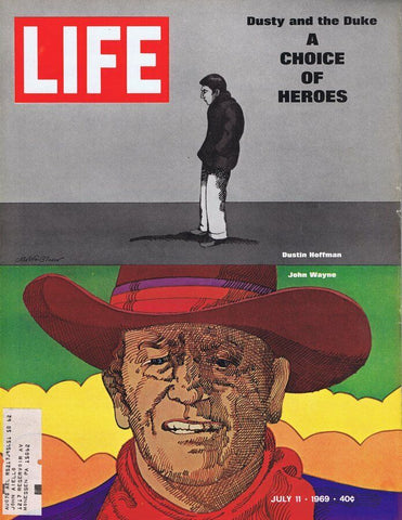 ORIGINAL Vintage Life Magazine July 11 1969 John Wayne Dustin Hoffman