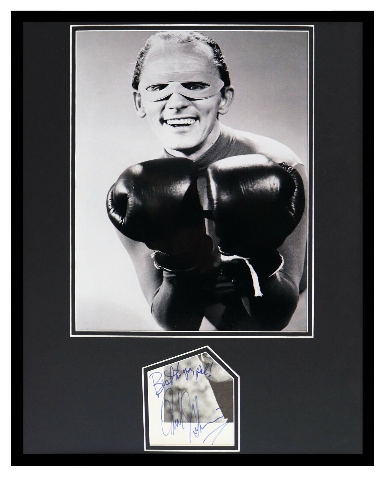 Frank Gorshin Signed Framed Riddler Boxing 16x20 Photo Display Batman