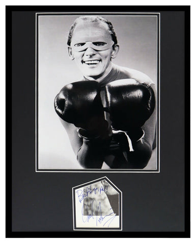 Frank Gorshin Signed Framed Riddler Boxing 16x20 Photo Display Batman