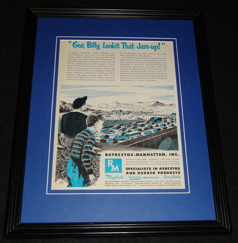 1951 Raybestos Manhattan Framed 11x14 ORIGINAL Vintage Advertisement