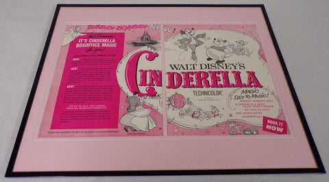 1965 Cinderella 16x20 ORIGINAL Framed Industry Advertisement Walt Disney