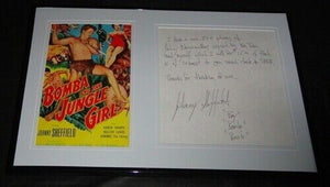 Johnny Sheffield Signed Framed 12x18 Letter & Photo Display Tarzan Bomba