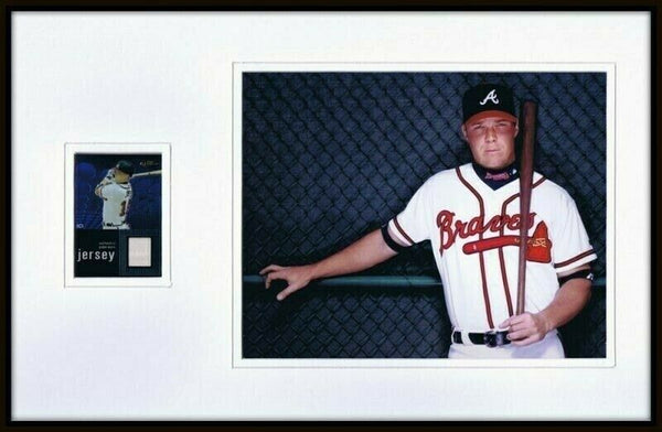 Chipper Jones Framed 11x17 Game Used Jersey & Photo Display Atlanta Braves