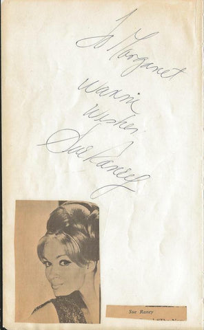 Sue Raney Signed 4.25x7 Vintage Album Page 