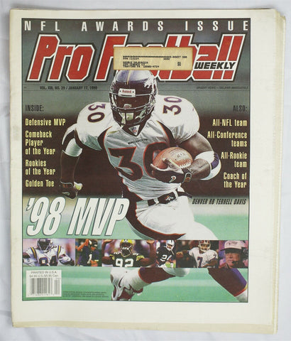  VINTAGE Jan 17 1999 Pro Football Weekly Terrell Davis Broncos