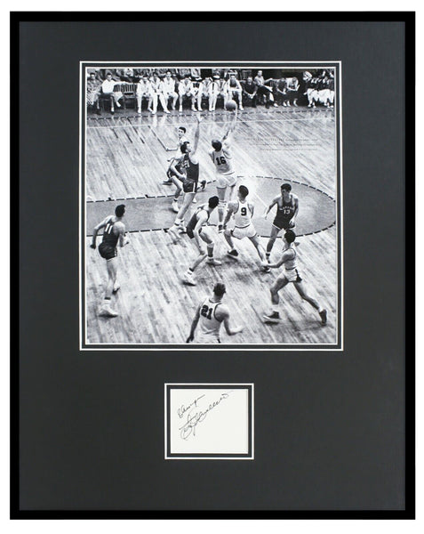 Clyde Lovellette Signed Framed 16x20 Photo Display JSA Celtics