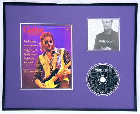 Eric Clapton Framed 16x20 Chronicles CD & Guitar Player Cover Display