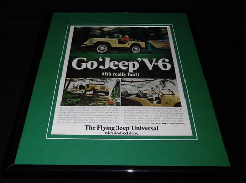 1966 Jeep Universal V-6 11x14 Framed ORIGINAL Vintage Advertisement 