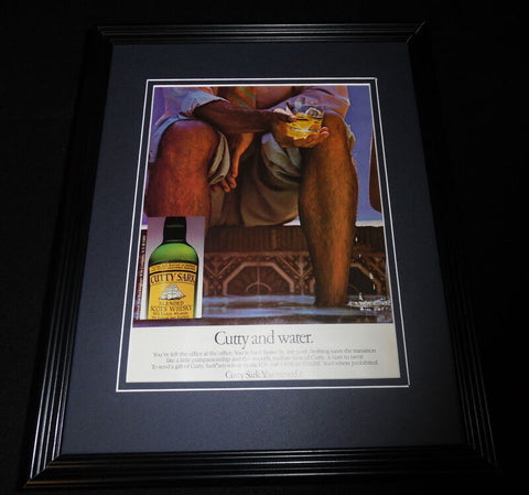 1985 Cutty Sark Whisky & Water Framed 11x14 ORIGINAL Vintage Advertisement 