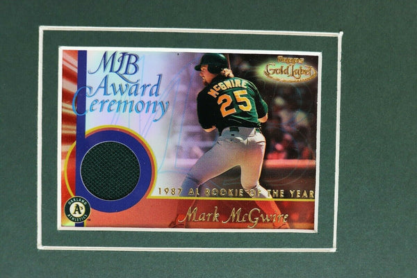 Mark McGwire 16x20 Framed Game Used Jersey & Photo Display A's