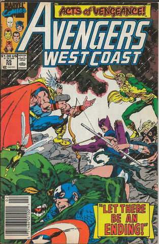 Avengers West Coast #55 ORIGINAL Vintage 1990 Marvel Comics 