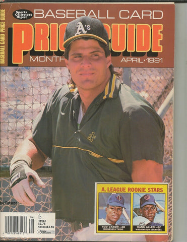 ORIGINAL Vintage Apr 1991 Baseball Card Price Guide Magazine w/ Card Sheet