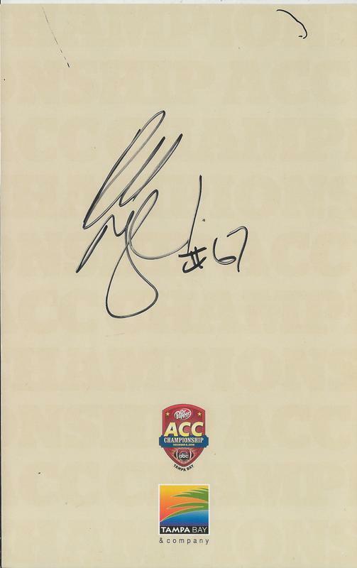 Russell Maryland Signed 2008 ACC Awards Program Page Miami Cowboys