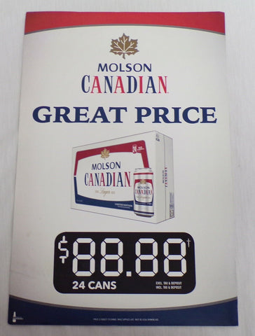 ORIGINAL Vintage Molson Canadian Beer 12x18 Retailer Advertising Poster