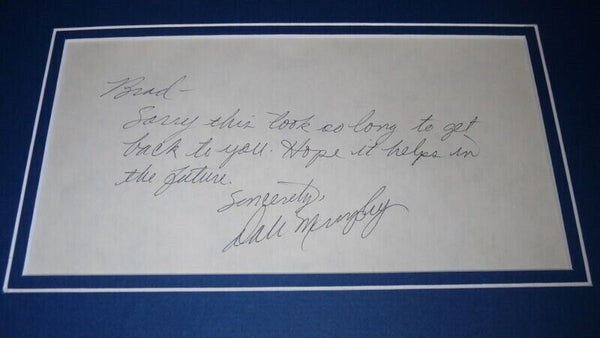 Dale Murphy Signed Framed Handwritten Letter & Photo Display Braves