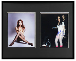 Lindsay Lohan Signed Framed 16x20 Stockings Photo Set JSA Mean Girls