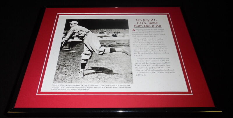 Babe Ruth Framed 11x14 Photo Display 1915 Boston Red Sox