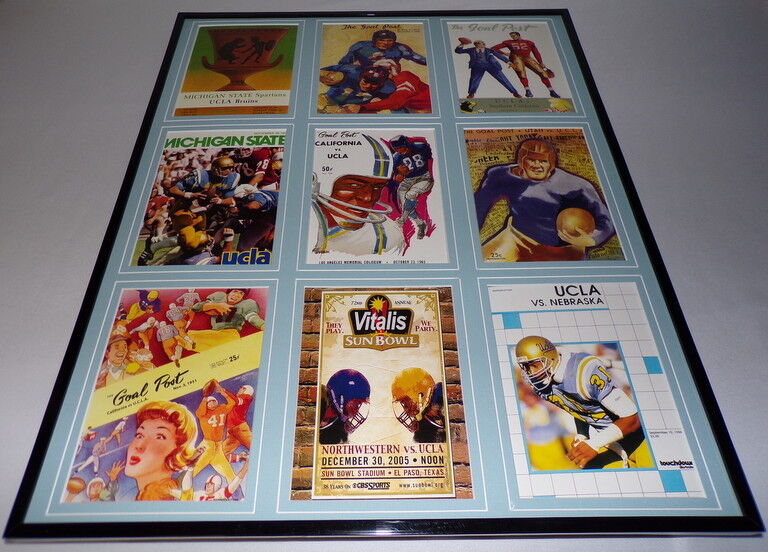 UCLA Bruins Football 16x20 Framed Program Covers Display