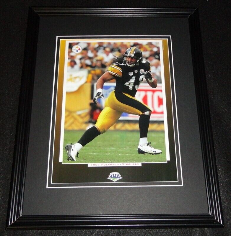 Troy Polamalu 2009 Super Bowl XLIII Framed 11x14 Photo Display Steelers