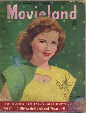 ORIGINAL Vintage June 1947 Movieland Magazine Shirley Temple Van Johnson