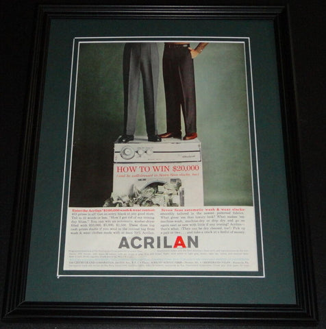 1959 Acrilan 11x14 Framed ORIGINAL Vintage Advertisement