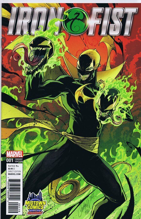 Iron Fist Vol 5 #1 B Midtown Exclusive J Scott Campbell Venomized Color 