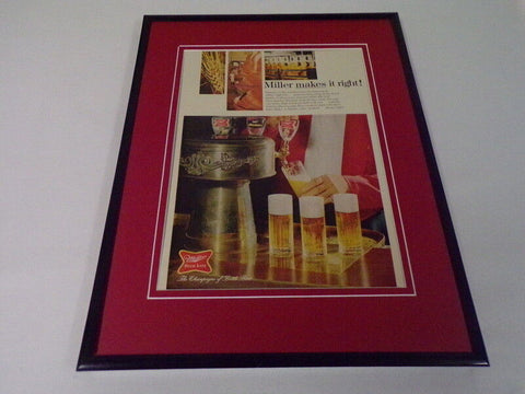 1968 Miller High Life Beer 11x14 Framed ORIGINAL Vintage Advertisement