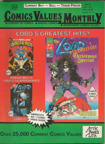 ORIGINAL Vintage Feb 1992 Comics Values Monthly Magazine #67 Lobo