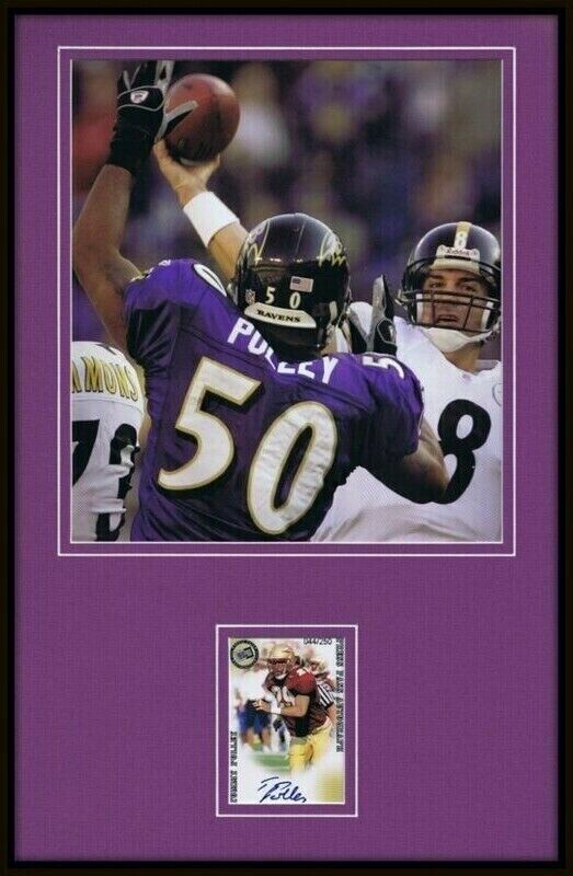 Tommy Polley Signed Framed 11x17 Rookie Card & Photo Display PRESS PASS Ravens