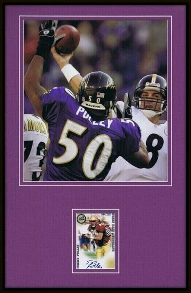 Tommy Polley Signed Framed 11x17 Rookie Card & Photo Display PRESS PASS Ravens