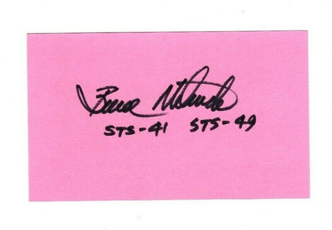 Bruce Melnick Signed 3x5 Index Card Astronaut