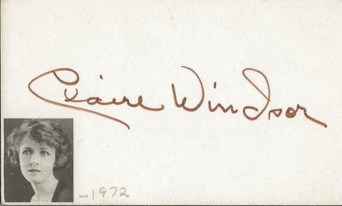 Claire Windsor Signed Vintage 3x5 Index Card JSA 