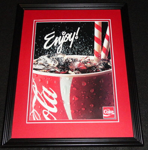 2001 Coca Cola Coke Enjoy! Framed 11x14 ORIGINAL Advertisement