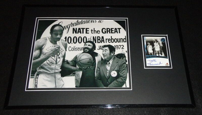 Nate Thurmond Signed Framed 11x17 Photo Display PP Warriors 10,000th Rebound