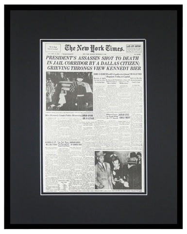 New York Times Nov 25 1963 Framed 16x20 Front Page Poster John F Kennedy JFK