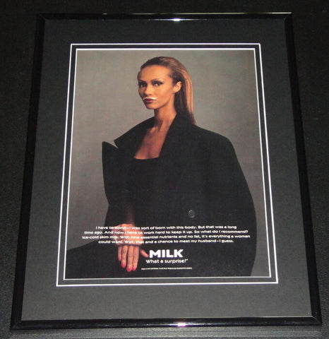 Iman 1995 Milk Mustache 11x14 Framed ORIGINAL Advertisement 