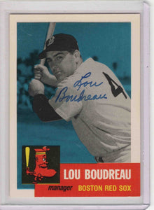 Lou Boudreau 1953 Topps Archives Autograph Card #304 Indians