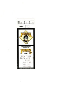 Apr 3 1990 NY Mets @ Pittsburgh Pirates Ticket Exhibition Game