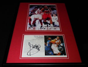 Steve Smith Signed Framed 12x18 Photo Set JSA Hawks vs Michael Jordan