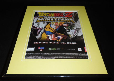 Dragonball Z Burst Limit 2008 Framed 11x14 ORIGINAL Advertisement PS3 XBox