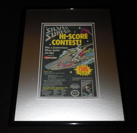 Silver Surfer 1990 NES Nintendo 11x14 Framed ORIGINAL Vintage Advertisement 