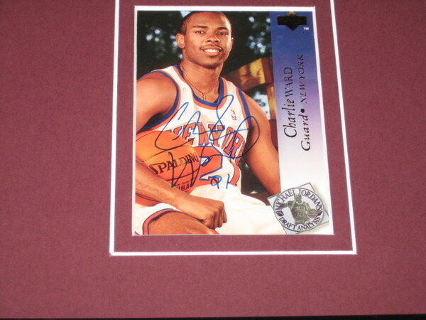 Charlie Ward Signed Framed 11x17 Rookie Card Photo Display Florida State Heisman