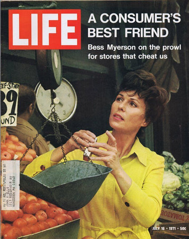 ORIGINAL Vintage Life Magazine July 16 1971 Bess Myerson